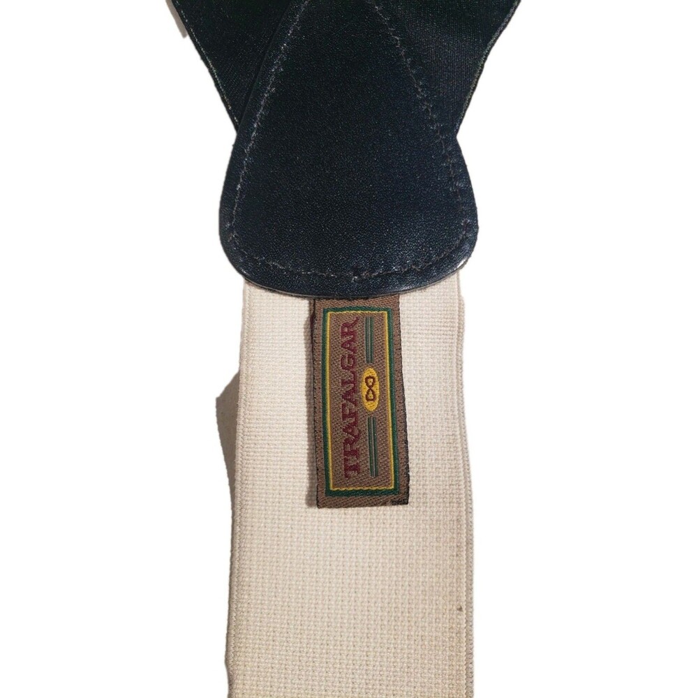 Trafalgar VG authentic black peacock urn feathers silk leather braces suspenders - Picture 4 of 16